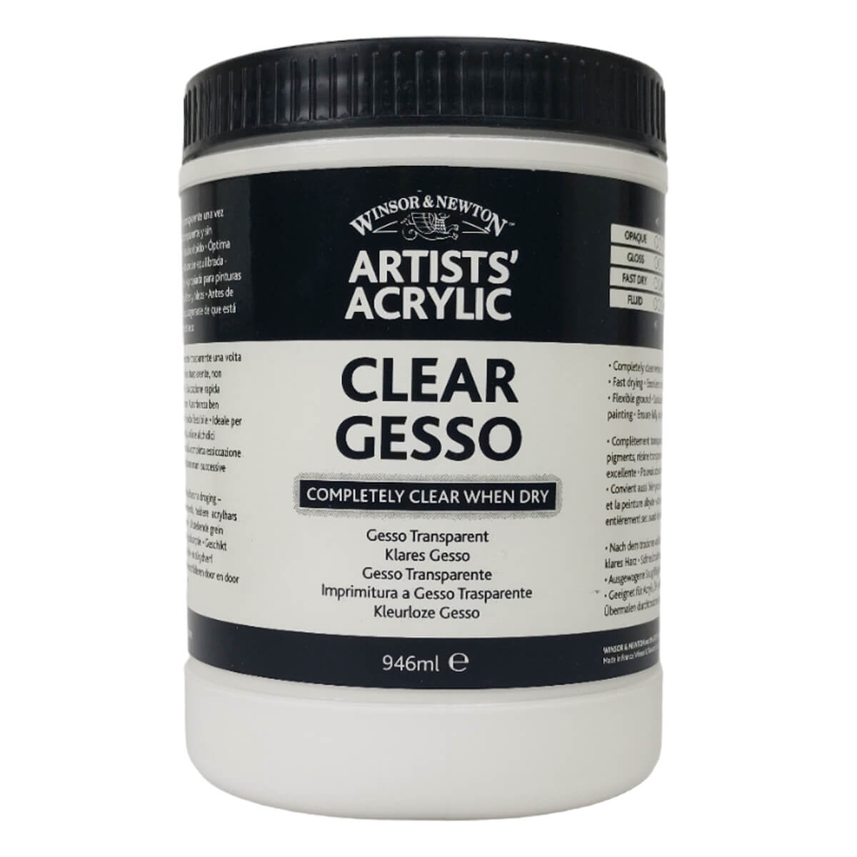 Gesso Acrílico Transparente Profissional Winsor & Newton 946ml